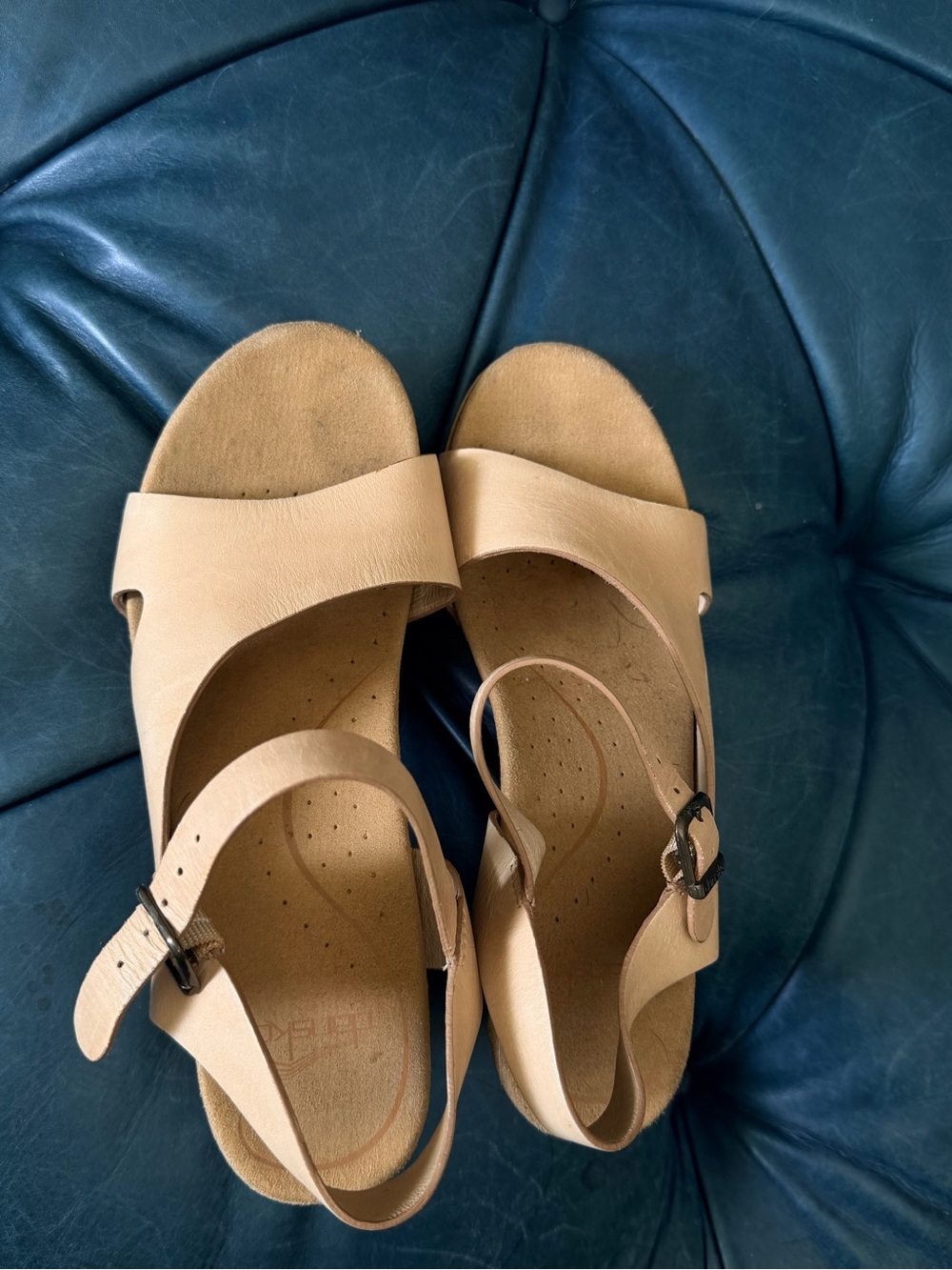 Dansko Women’s Tan Leather Wedge Sandals - Picture 5 of 5